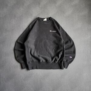 Vintage Y2K Champion Reverse Weave Black Sweatshirt Medium